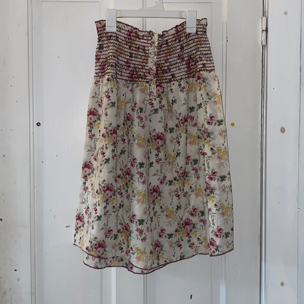 Strapless floral summer dress